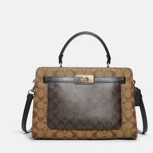 🤎 Coach Lane Carryall In Blocked Signature Canvas Tote